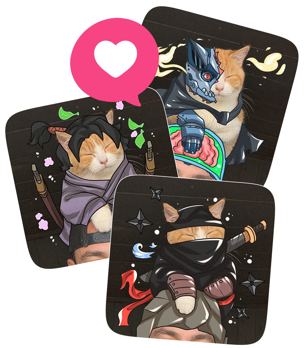 Cat on head — bakery edit
